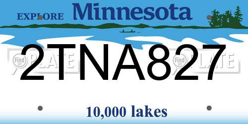 2TNA827 Minnesota License Plate