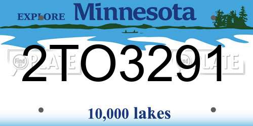 2TO3291 Minnesota License Plate