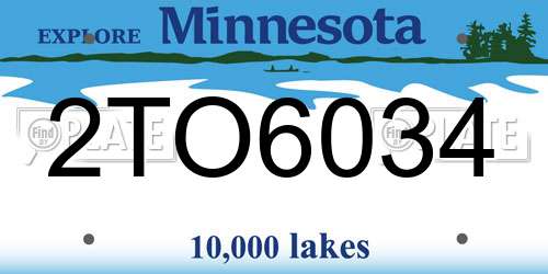 2TO6034 Minnesota License Plate