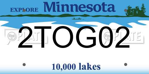 2TOG02 Minnesota License Plate
