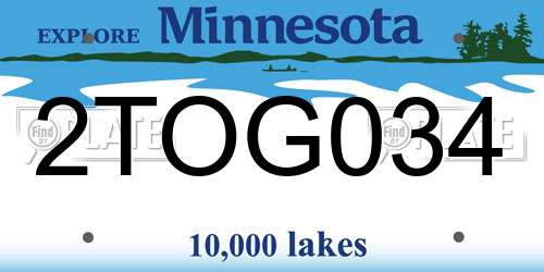 2TOG034 Minnesota License Plate