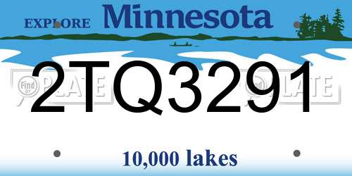 2TQ3291 Minnesota License Plate