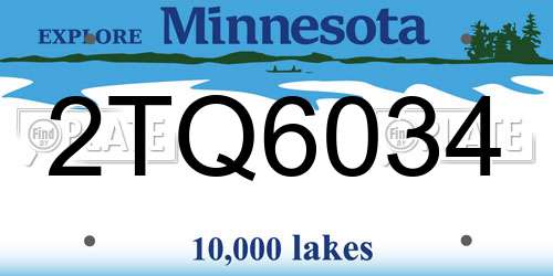 2TQ6034 Minnesota License Plate