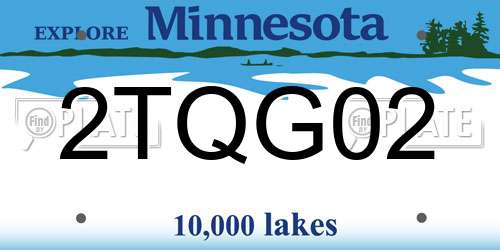 2TQG02 Minnesota License Plate