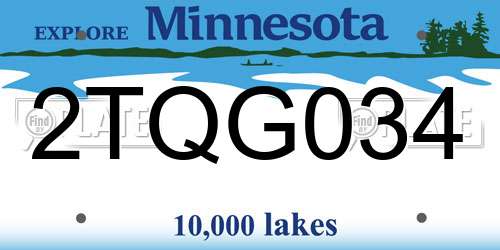 2TQG034 Minnesota License Plate
