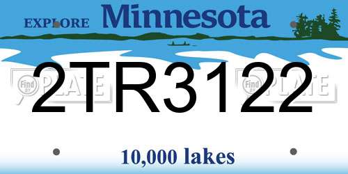 2TR3122 Minnesota License Plate
