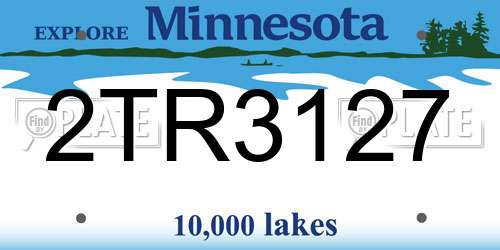 2TR3127 Minnesota License Plate
