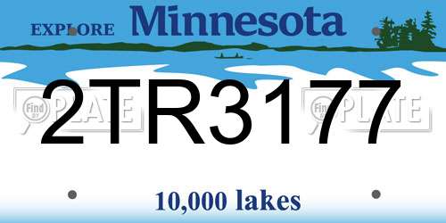 2TR3177 Minnesota License Plate