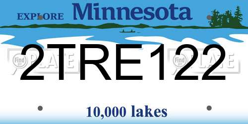2TRE122 Minnesota License Plate