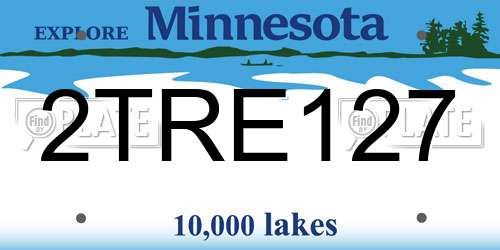 2TRE127 Minnesota License Plate