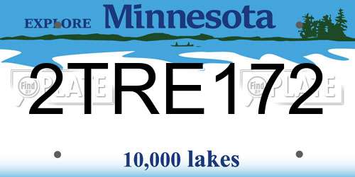 2TRE172 Minnesota License Plate