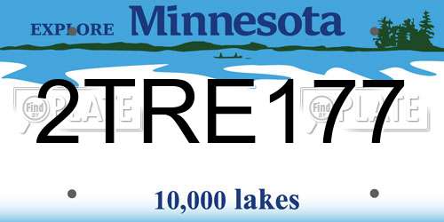 2TRE177 Minnesota License Plate