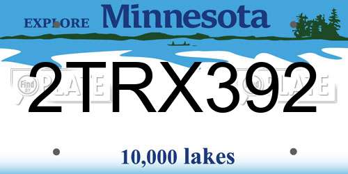 2TRX392 Minnesota License Plate