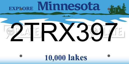 2TRX397 Minnesota License Plate
