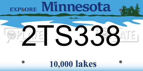 2TS338 Minnesota License Plate