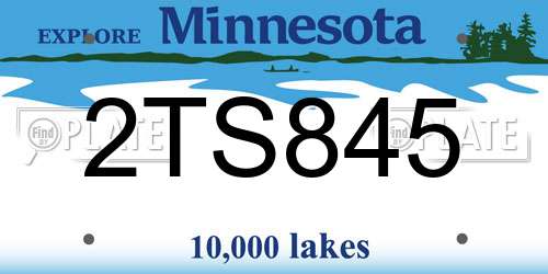2TS845 Minnesota License Plate