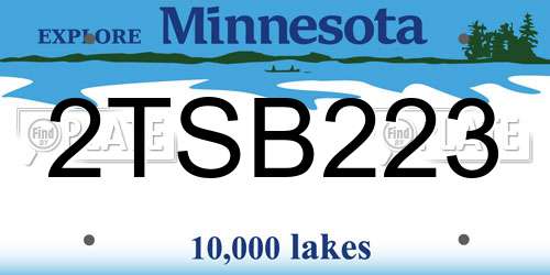 2TSB223 Minnesota License Plate