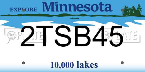 2TSB45 Minnesota License Plate