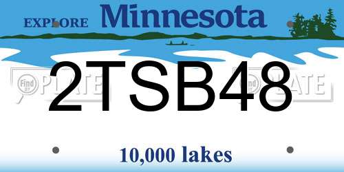 2TSB48 Minnesota License Plate