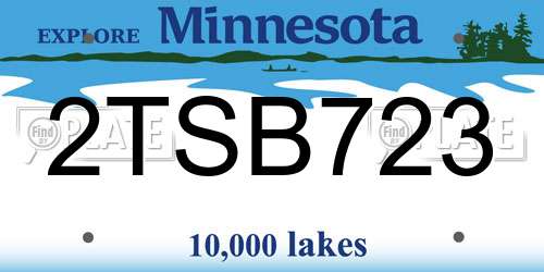 2TSB723 Minnesota License Plate