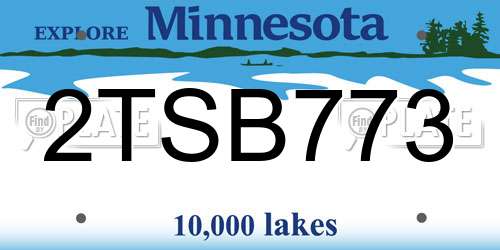 2TSB773 Minnesota License Plate