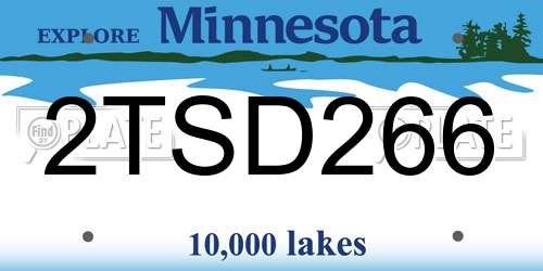 2TSD266 Minnesota License Plate