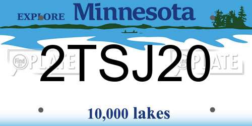 2TSJ20 Minnesota License Plate