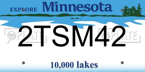 2TSM42 Minnesota License Plate