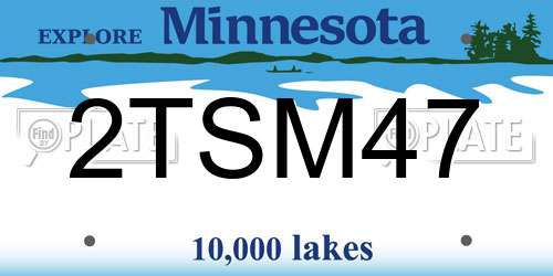 2TSM47 Minnesota License Plate