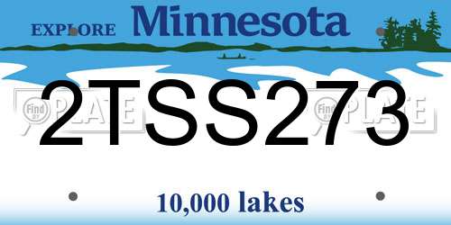 2TSS273 Minnesota License Plate
