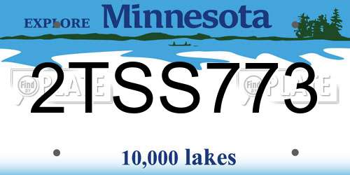2TSS773 Minnesota License Plate