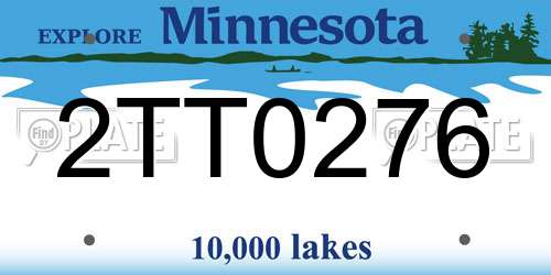 2TT0276 Minnesota License Plate