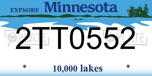2TT0552 Minnesota License Plate