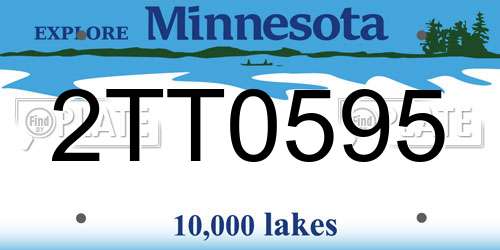 2TT0595 Minnesota License Plate