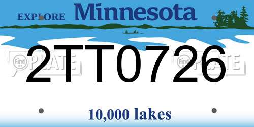 2TT0726 Minnesota License Plate
