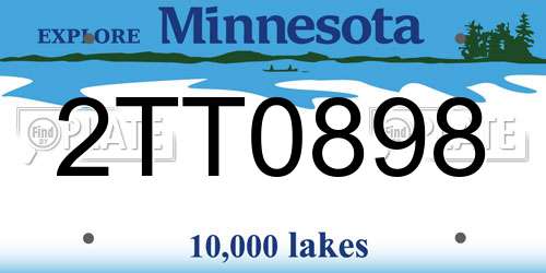 2TT0898 Minnesota License Plate