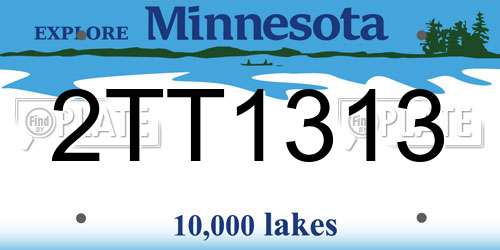 2TT1313 Minnesota License Plate