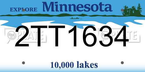 2TT1634 Minnesota License Plate