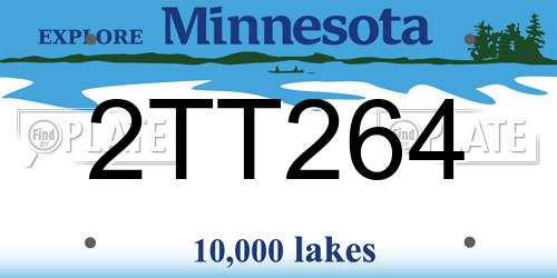2TT264 Minnesota License Plate