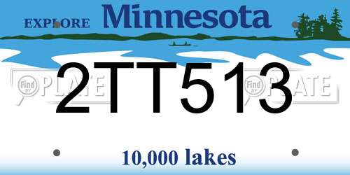 2TT513 Minnesota License Plate