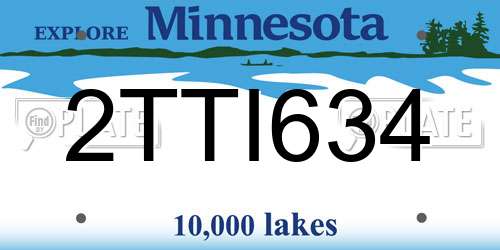 2TTI634 Minnesota License Plate