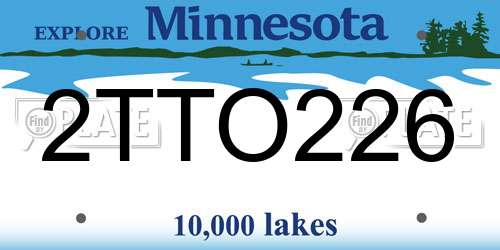 2TTO226 Minnesota License Plate