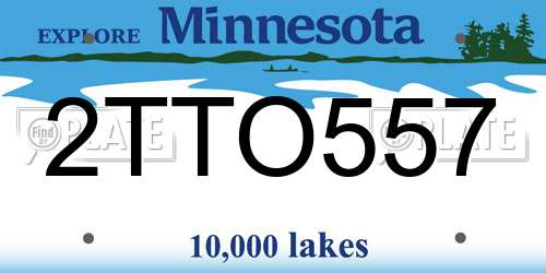 2TTO557 Minnesota License Plate