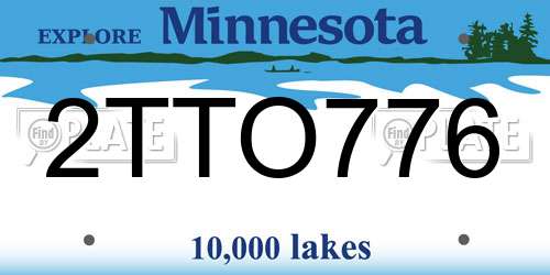 2TTO776 Minnesota License Plate