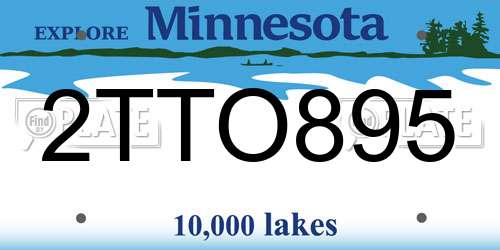 2TTO895 Minnesota License Plate