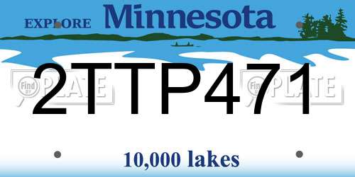 2TTP471 Minnesota License Plate