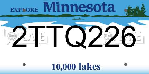 2TTQ226 Minnesota License Plate