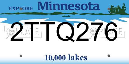 2TTQ276 Minnesota License Plate