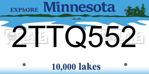2TTQ552 Minnesota License Plate