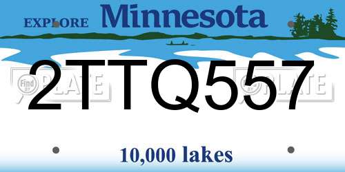 2TTQ557 Minnesota License Plate